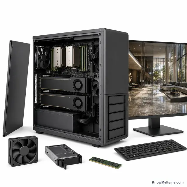 Workstation Desktop product photograph matching this style definition
