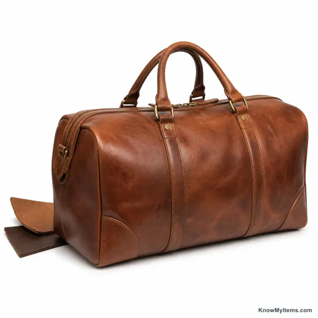 Leather product photograph matching this feature definition