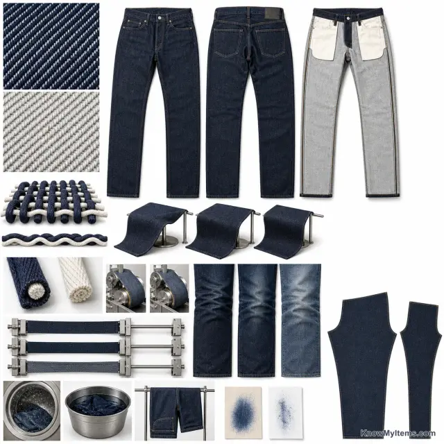Denim product photograph matching this feature definition
