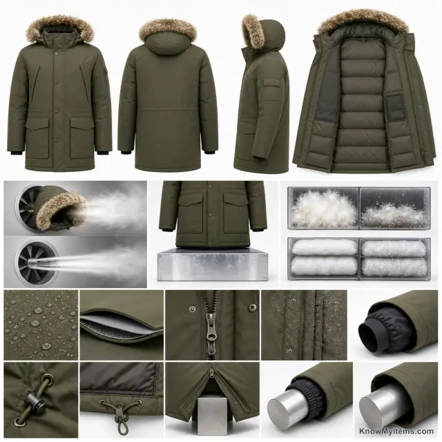 Parka product photograph matching this style definition