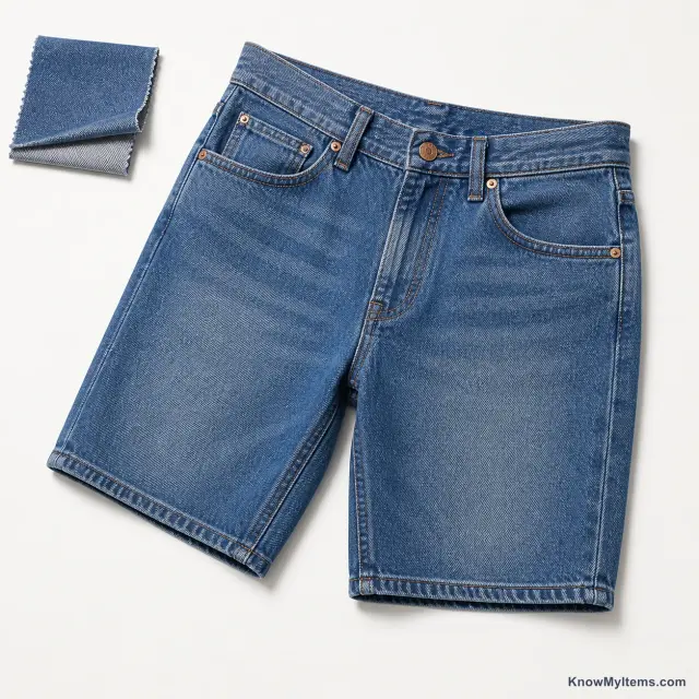 Denim Shorts product photograph matching this style definition