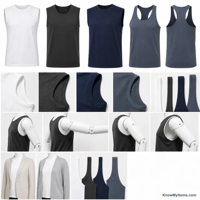Sleeveless product photograph matching this feature definition