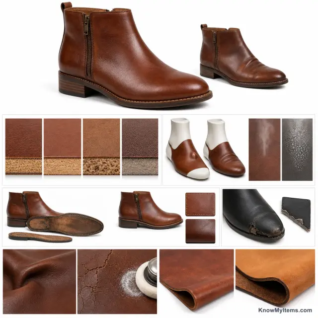 Leather product photograph matching this feature definition