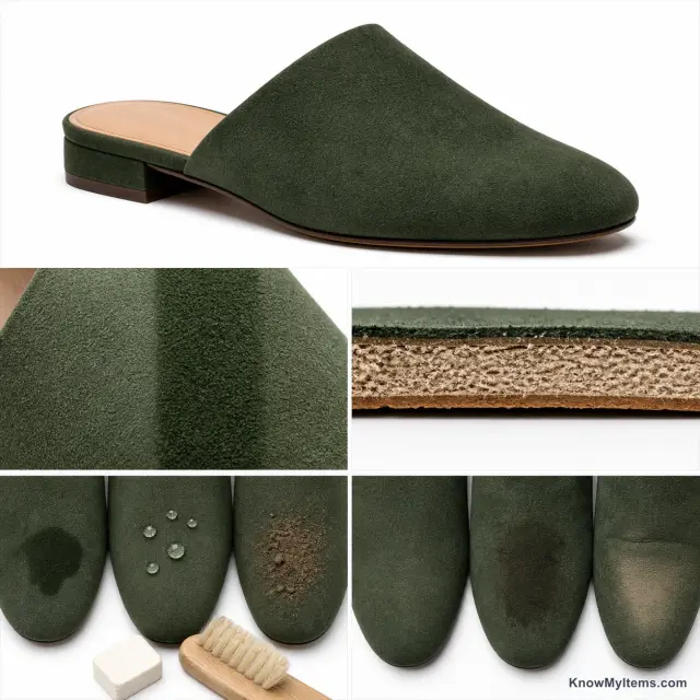 Suede product photograph matching this feature definition