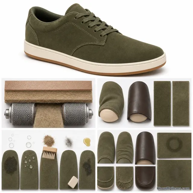 Suede product photograph matching this feature definition