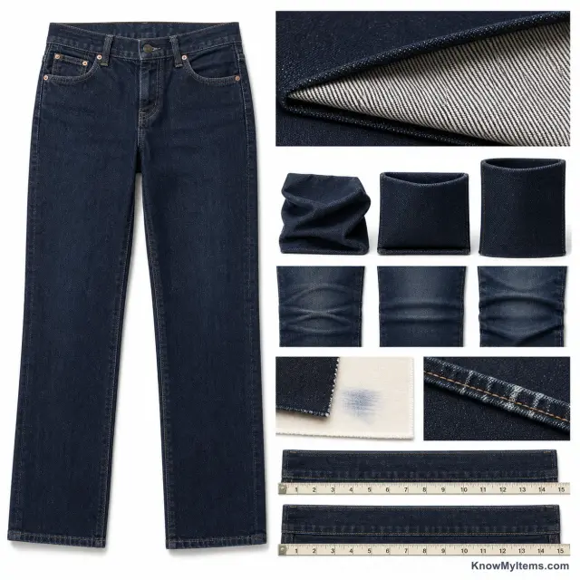 Denim product photograph matching this feature definition