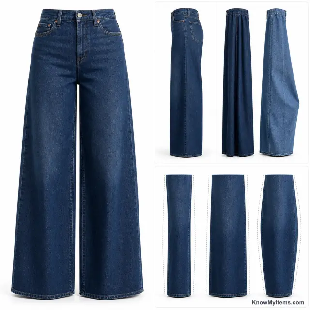 Wide-Leg Jeans product photograph matching this style definition