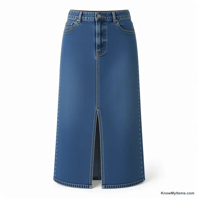 Denim Skirt product photograph matching this style definition