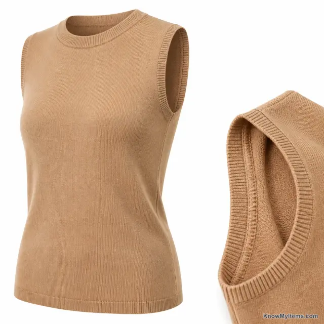 Sleeveless product photograph matching this feature definition