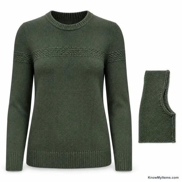 Pullover product photograph matching this style definition