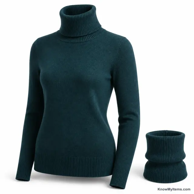 Turtleneck product photograph matching this style definition